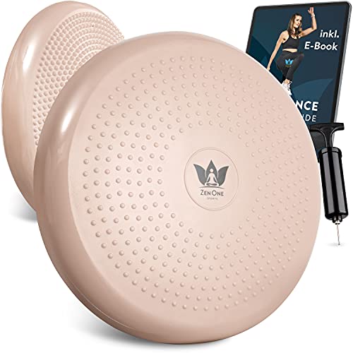 Coussin D'équilibre ZenBalance 33 Cm – Améliorez Votre Posture, Renforcez Vos Muscles Et Soulagez Votre Dos (avec Pompe Et E-book)