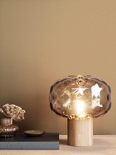 NEWROOM Papier peint Beige Couleur Unie Intissé - Couleurs Unies Ocre Textile Texture Scandinave