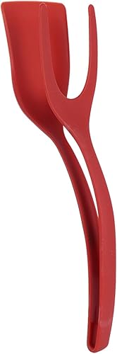 Miniatura 7 de Espátula doble de huevo frito, clip antiadherente para alimentos 2 en 1 de silicona, para panqueques, pinzas para agarre y giro de alimentos (#1)