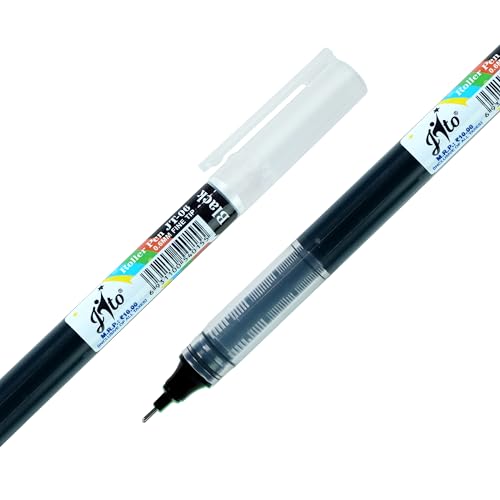 Image of JITO 0.5mm Fine Tip Roller Pen, Black Ink - Pack of 20 (10x2)