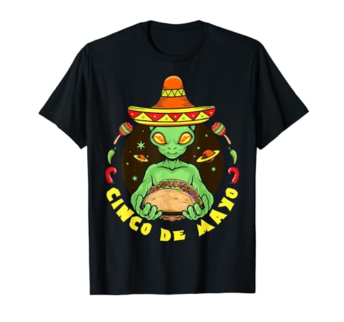 Funny Cinco De Mayo Alien Tacos Party Camiseta