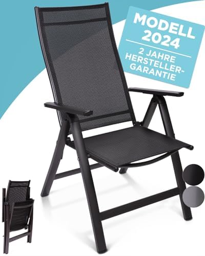 Homeoutfit24 Gartenstühle 5er Set - Klappbare Hochlehnstühle Made In Europe