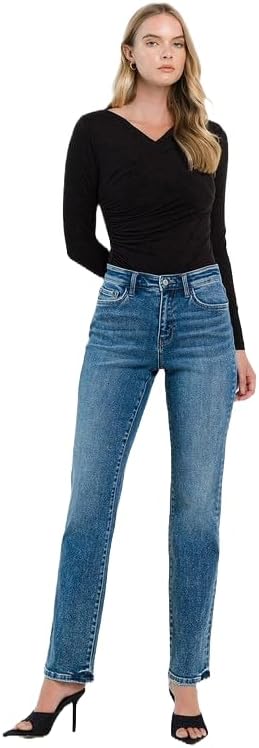 Flying Monkey Women's High Rise Straight Jeans