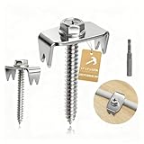 Fence Staples with Screws, 200 Pack Stainless Steel Fence Fasteners, Heavy Duty Wire Clips with Driver Bit, Reusable Barbed Fence Post Staples for Mesh, Cattle Panels, Chicken Wire and Garden Fencing
