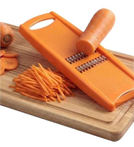 Korean Carrot Grater – 1.6mm Julienne Slicer, Stainless Steel Blades, Handheld Vegetable Shredder for Carrots, Cabbage, Onion, Potato & Beet, Dishwasher Safe
