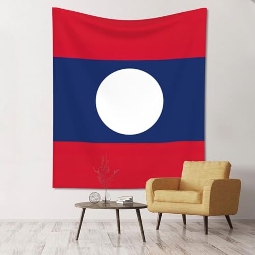 Tapisserie murale drapeau Laos SHuWeiD pour habiller un mur blanc sans l'abîmer