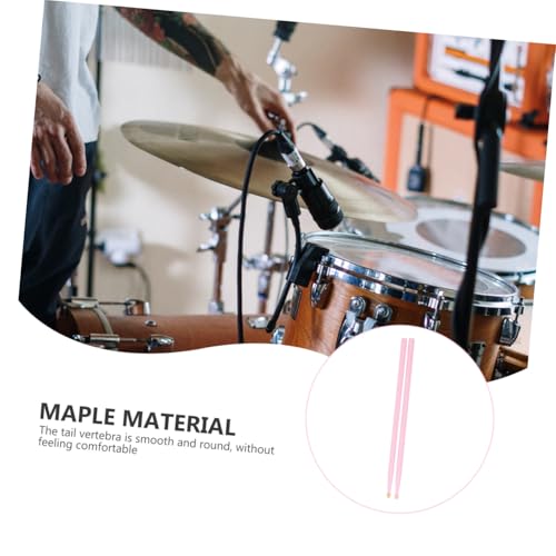 Baquetas Kisangel de madera de arce, 2 pares, color rosa, ligeros, con agarre ergonómico antideslizante, para principiantes e instrumentos de percusión, superficie lisa miniatura 3