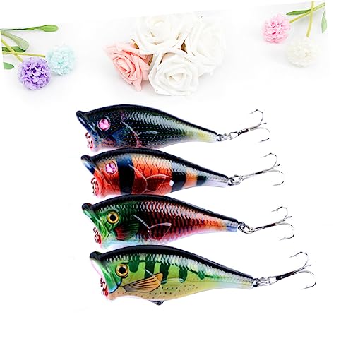 Anneome 4 Peças Iscas De Plástico Pintadas Iscas Duras De Plástico Pintadas Em Série Isca De Natação