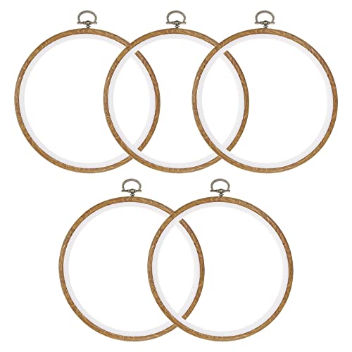 Aros de bordado de madera sintética PATIKIL que evitan astillas y daños en telas delicadas