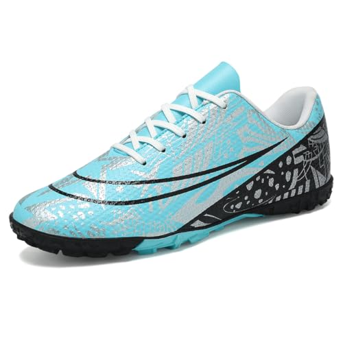 eimeinuosy Tacos de fútbol para hombres y mujeres, zapatos de fútbol unisex para exteriores, botas de rugby firmes, ligeras para interiores, zapatos de fútbol juveniles AG TF para entrenamiento, Tacos