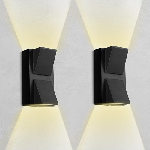 Image of Gesto 10W Waterproof Led Wall Light for Home Decoration - Up Down 2-Way LED Wall Lamp | IP65 Outdoor Fancy Wall Lights for Balcony,Gate,Elevation,Garden,Patio | Decorative Wall Mount Light -Pack of 2