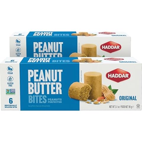 Haddar Peanut Butter Bites, (2 Pack – 12 Bites) | Gluten Free PB Bites | Individually Wrapped | Plant Based Protein Snack | No Artificial Ingredients Cover
