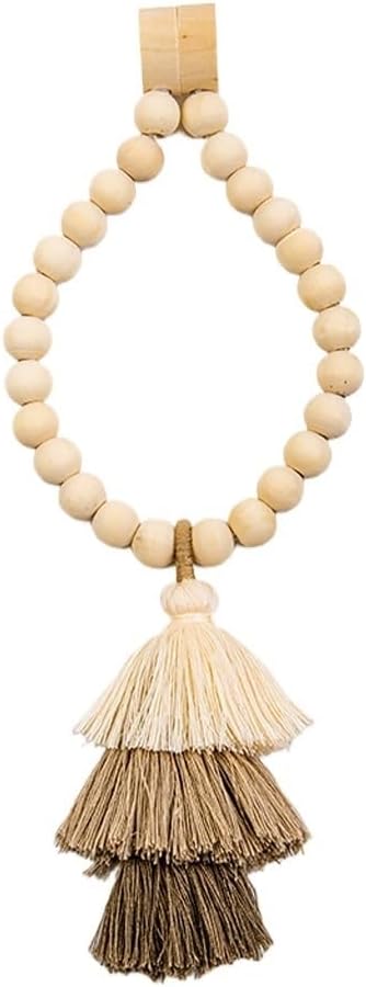 FMURY Three Color Tassel Hanging Tassel Wood Bead Magnetic Buckle Curtain Buckle Curtain Strap