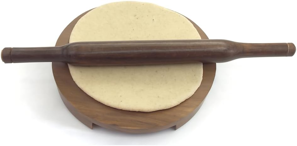 Wooden Rolling Pin Rolling Board Roti Maker Wooden Chakla Belan Handmade Kitchen Item Rolling Pin Board Roti Maker Phulka Maker Rolling Round Chapati Maker For Home And Kitchen