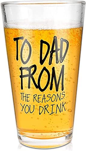 Christmas Gifts for Dad,16OZ Beer Glasses,Dad Christmas Gifts for Men Him from Daughter Son,Birthday Gifts for Husband Grandpa on Fathers Day Anniversary Birthday