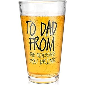Christmas Gifts for Dad,16OZ Beer Glasses,Dad Christmas Gifts for Men Him from Daughter Son,Birthday Gifts for Husband Grandpa on Fathers Day Anniversary Birthday