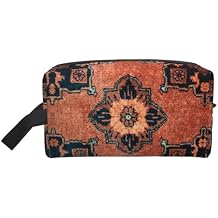 Oriental Burnt Umber Black Persian Carpet Pattern Travel Toiletry Bag For Men Women - Hanging Toiletries Bag Water Resistant Travel Bag For Toiletries Accessories