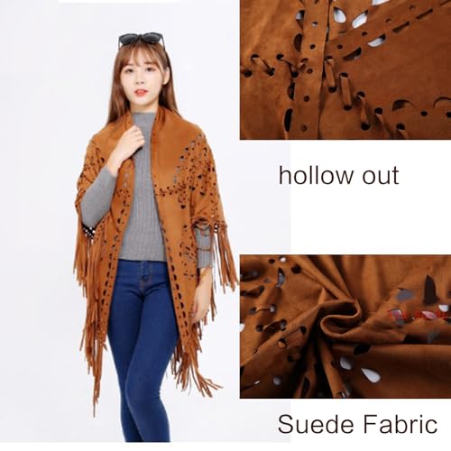 Écharpe poncho femme à pompons : grand plaid chaud et doux pour l'hiver - 5