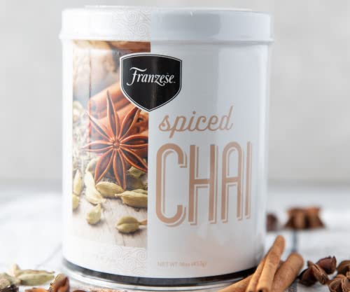 Franzese Spiced Chai Latte Mix 2-Pack | Gourmet Masala Spiced Chai Powder W/ Natural Spices (Delicious Instant Latte For Hot, Iced Or Blended | Arrives In 2 Giftable Tins), 26 Servings #TOP7