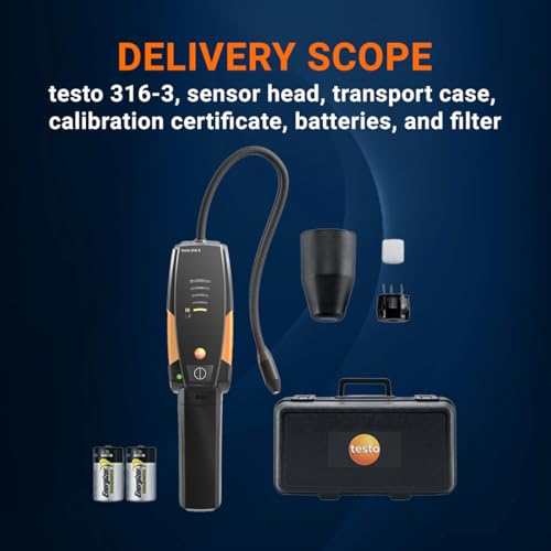 testo 316-3 Refrigerant Leak Detector – HVAC Leak Detector for Refrigerant Substances - A2L Compliant - HVAC Tool with High Sensitivity 4 g/a (0.15 oz/a) and Automatic Zeroing by Testo - Image 7