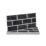 Fantasnight Black Tile Stickers Vinyl Peel and Stick for Bathroom Kitchen 30x15cm 12Pcs Brick Self Adhesive Wall Tile Waterproof Tiles Stick on Tile Backsplash for Living Room
