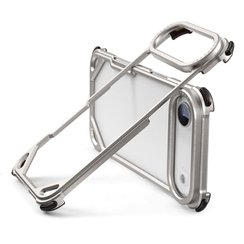 OATSBASF for iPhone Air Bumper Case, No Back Design, Aluminum Frame Slim Fit, Compatible with MagSafe, 4 Corner Shockproof Protection for iPhone 17 Air, Natural Titanium