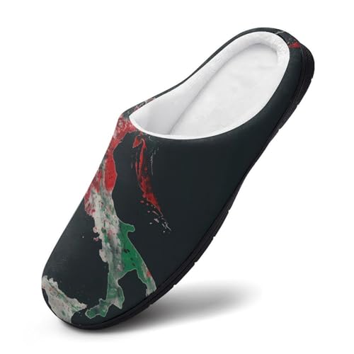 Italy Flag Vintage Italian Italia Women's House Slippers Anti-Slip Cotton Home Shoes with Rubber Soles for Indoor Outdoor2