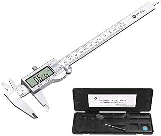 Neoteck Digital Vernier Caliper 200 mm/ 8 Inch Stainless Steel Electronic Caliper Fractions/Inch/Metric Conversion Measuring Tool for Length Width Depth Inner Diameter Outer Diameter