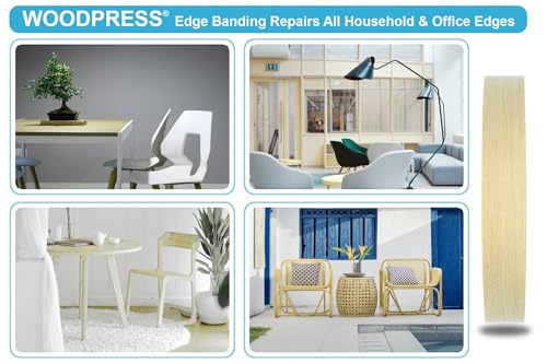 WoodPress 50 mm echtes Koto Kantenband – 7,5 m Kantenstreifen zum Aufbügeln – vorgeklebtes Holzfurnierband für Heimwerkeranwendungen – Kantenband für Möbelrestaurierung – Schmelzklebstoff für