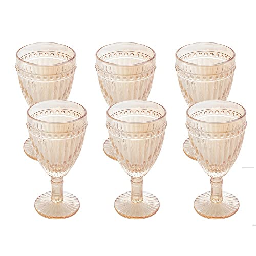 Conjunto 6 Taças de Água de Vidro Empire Âmbar Metalizado 325ml - Lyor