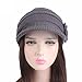 Goddessvan Womens Hat, Women Winter Knitting Hat Berets Turban Brim Hat Cap Pile Cap (Gray)