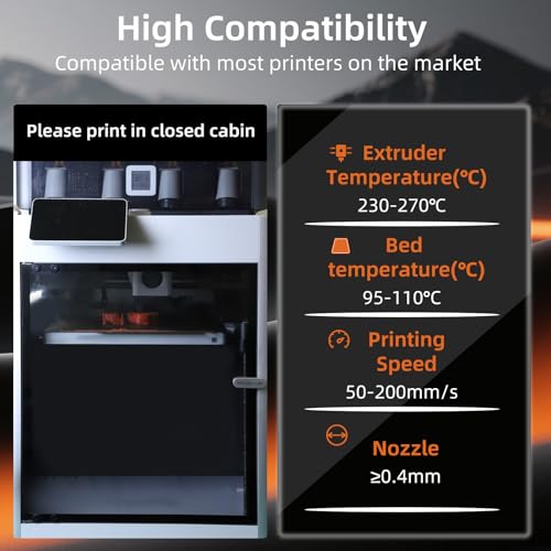 Image of 3DHoJor ABS Filament 1.75mm, ABS 1KG*2 Bundle Spool,3D Printer Filament, Dimensional Accuracy + /- 0.03 mm, Fit Most FDM Printer-Black