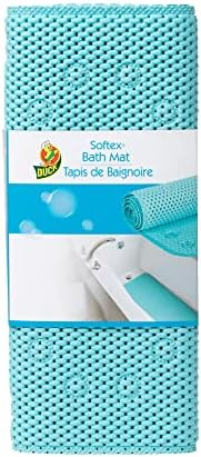 Duck Brand Softex Bath Mat for Tubs, Machine Washable, 17 x 36 Inches, Blue, Skid Resistant (393478)