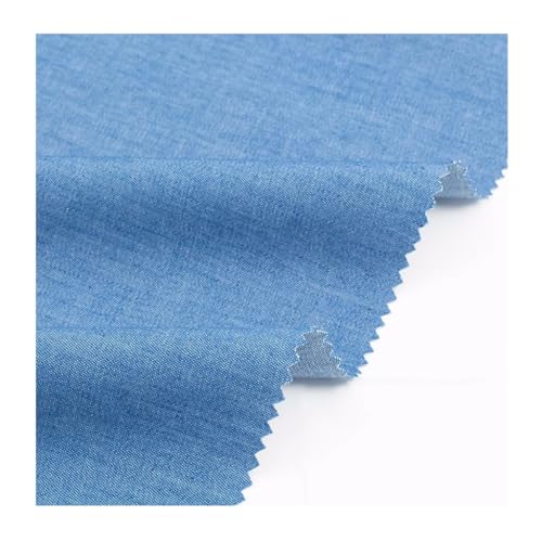 Tissu denim bleu au mètre léger large de 160cm pour couture vêtement robe et bricolage