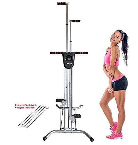 X-Factor Vertical Climber Stepper Climbing Stairs Exercise with 3 Resistance Levels and Monitor Holds 300 LB