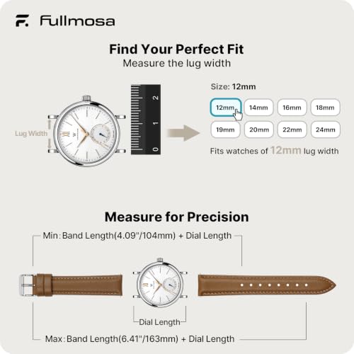 Image of Fullmosa 12mm Quick Release Leather Watch Band