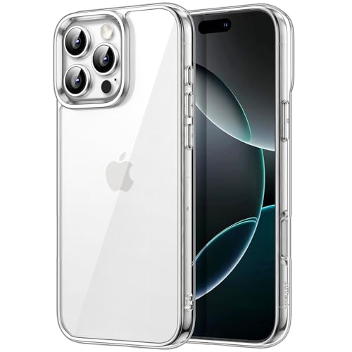 JETech Hülle für iPhone 16 Pro Max 6 9 Zoll Anti-Vergilbung Stoßfest Stoßfänger Handyhülle Anti-Kratzer Transparent Rückseite (Durchsichtig)