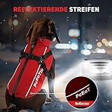 PcEoTllar Wasserdichter Hundemantel für kleine Hunde, warme reflektierende Jacke mit Geschirr für den Winter, Ski-Kostüm, Baumwolle, Hundepullover
