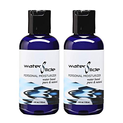 Earthly Body WaterSlide, 4 fl. oz. - Pack of 2 - Personal Moisturizer - 100% Natural, Water-Based Formula - Vegan & Cruelty Free