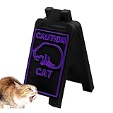 Panneau d'avertissement de vomi de chat - Panneau d'avertissement de vomi de chat - Imprimé amusant et innovant - de chat noire pour salle de bain