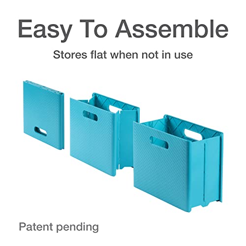 Pendflex Mobile File Box With Handles, Easy Set Up, Collapse Down And Store Away, 13"W X 10"H X 6.5"D, Holds Letter Size Files, Teal (126120) #TOP2