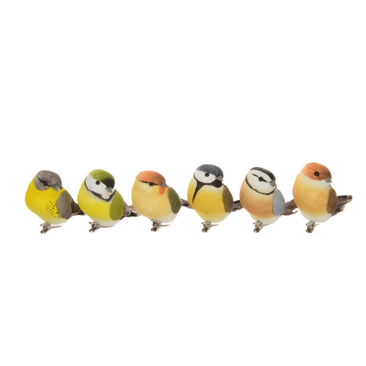 Bright Assorted Feather Garden Birds on Clip 11cm Pack of 6