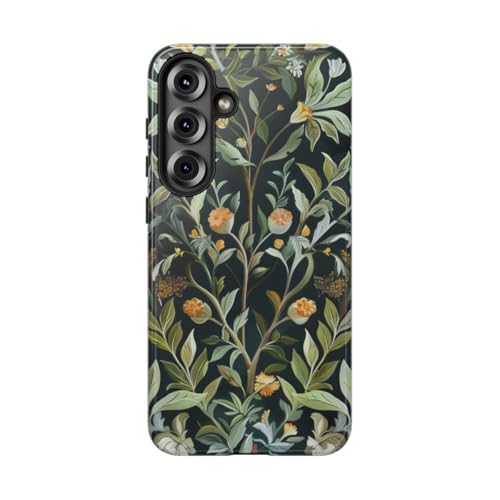 Coque Samsung S25 Plus antichoc brillante fleurs oranges anti-rayures