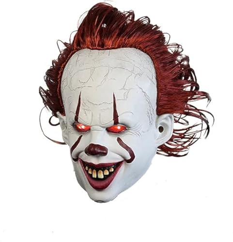 AUTOYSUR Halloween Clown Mask Horror IT Mask Scary Joker Mask Costume Party Festival Cosplay Prop Decoration for Adult (A)