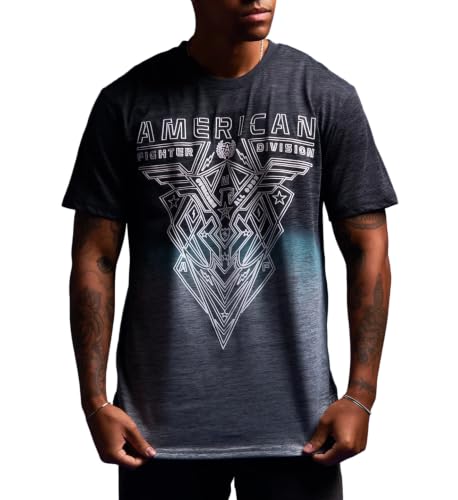 American Fighter Men's T-Shirt, Short Sleeve, Athletic Graphic Tee (US, Alpha, Small, Regular, Regular, Heather Grey Multi (Cranston))