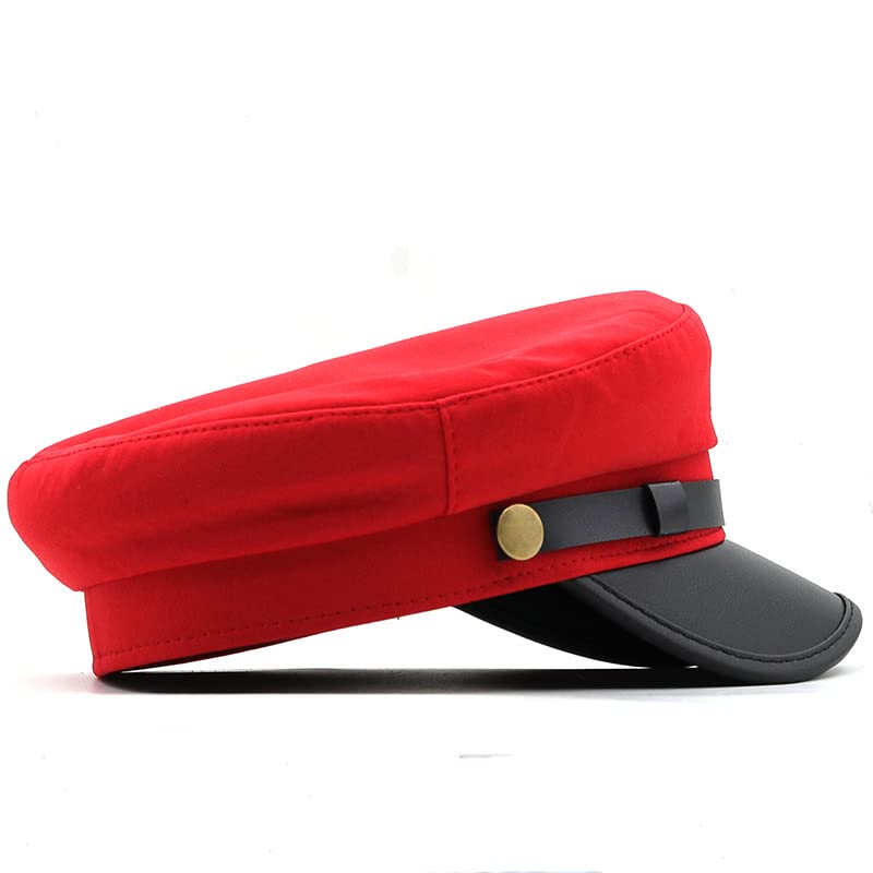 Image of Newsboy Cap for Women Beret Hat Vintage Military Sailor Captain Caps | Painter Ivy Peaked Flat Cap