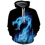 Men/women 3d Sweatshirts Print Fire Dragon Hooded Hoodies Sweatshirts Pullovers