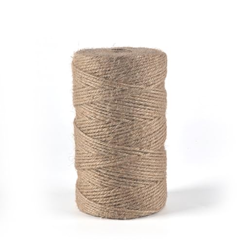 Lkw Ogechi 200 M Cuerda de Yute Natural, 3mm Cordel de Jardin, Cuerda de Cañamo Natural, Cordel de Yute para Jardinería, Envoltura de Regalos, Bricolaje y Decoración
