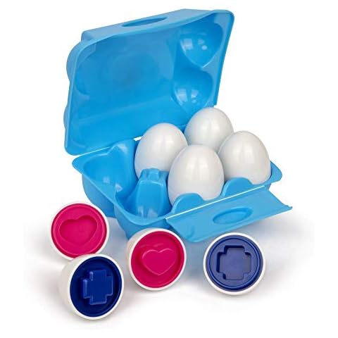 Playkidz Shape Sorting Eggs - Developmental and Educational Toy - Half A Dozen (6) Pieces for Mixing and Matching Color or Shape - Recommended for Ages 18m+ Cover