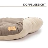Ferplast Hundebett Katzenbett Huindekissen Relax Microfleece 45/2 Wattiertes Weiches Microfleece Waschbar Taupe